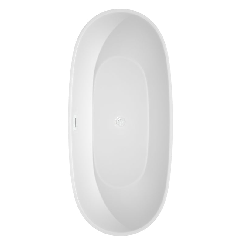 Wyndham Juno 71" Soaking Bathtub in White with Shiny White Trim WCBTK156171SWTRIM