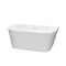 Wyndham Callie Soaking Bathtub In White With Polished Chrome Drain And Overflow Trim WCBTM153459