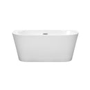 Wyndham Callie Soaking Bathtub in White with Polished Chrome Drain and Overflow Trim WCBTM153459