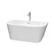 Wyndham Callie Soaking Bathtub In White With Floor Mounted Faucet Drain And Overflow Trim In Polished Chrome WCBTM153459ATP11PC