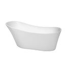 Wyndham Janice 67" Freestanding Bathtub In White With Polished Chrome Drain And Overflow Trim WCBTO85467