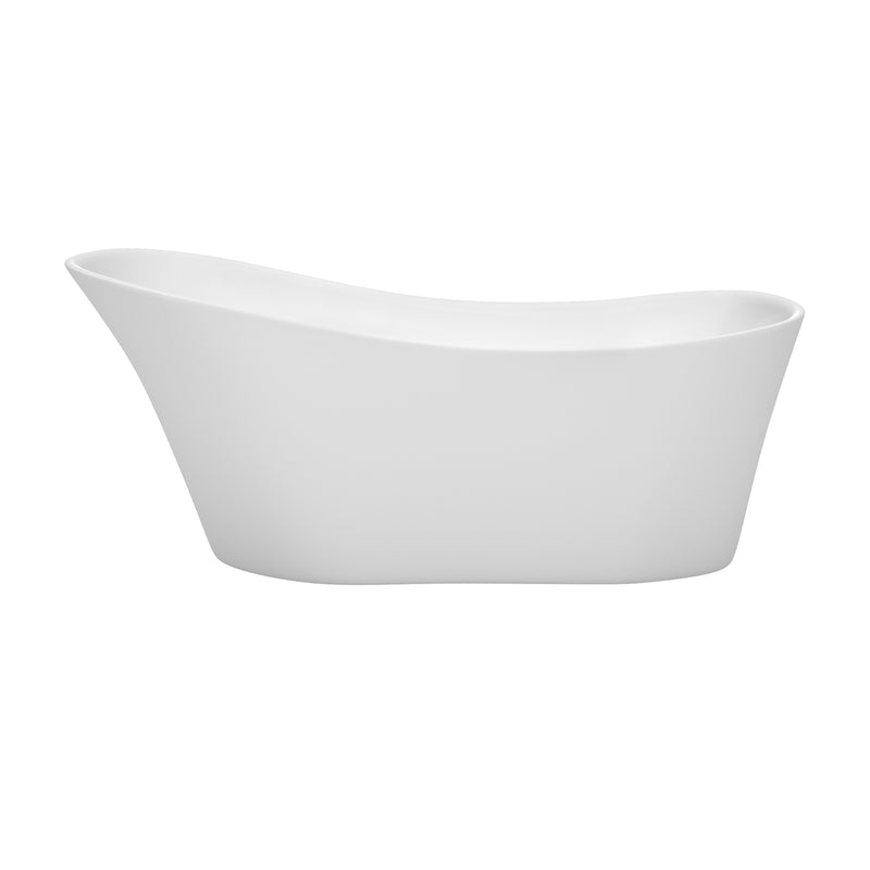 Wyndham Janice 67" Soaking Bathtub in White with Shiny White Trim WCBTO85467SWTRIM