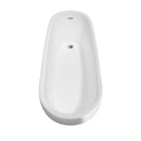 Wyndham Margaret 66" Freestanding Bathtub in White with Polished Chrome Drain and Overflow Trim WCBTO85666