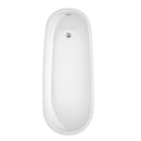 Wyndham Margaret 66" Freestanding Bathtub in White with Polished Chrome Drain and Overflow Trim WCBTO85666