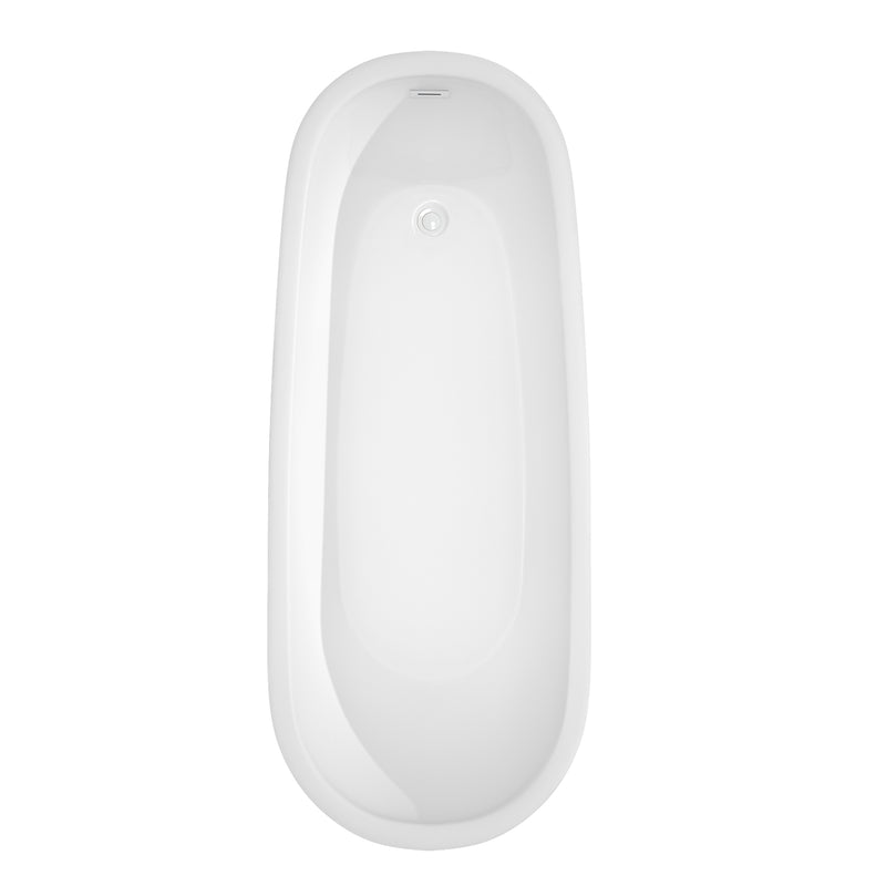 Wyndham Margaret 66" Soaking Bathtub in White with Shiny White Trim WCBTO85666SWTRIM