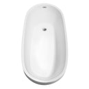 Wyndham Florence 68" Freestanding Bathtub in White with Polished Chrome Drain and Overflow Trim WCBTO85968