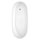 Wyndham Florence 68" Freestanding Bathtub in White with Floor Mounted Faucet Drain and Overflow Trim in Polished Chrome WCBTO85968ATP11PC