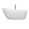 Wyndham Florence 68" Soaking Bathtub in White with Shiny White Trim and Floor Mounted Faucet in Brushed Gold WCBTO85968SWATPGD