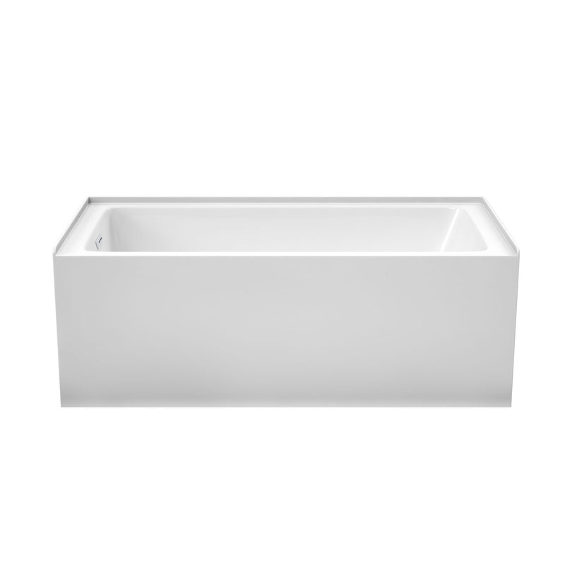 Wyndham Grayley Alcove 60" Bathtub Left Side Drain and Overflow Trim in Shiny White 60"Lx30"Wx22"H WCBTW16030LSWTRIM