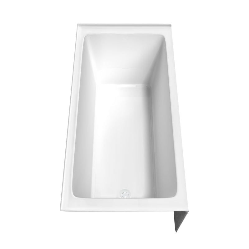 Wyndham Grayley Alcove 60" Bathtub Left Side Drain and Overflow Trim in Shiny White 60"Lx30"Wx22"H WCBTW16030LSWTRIM