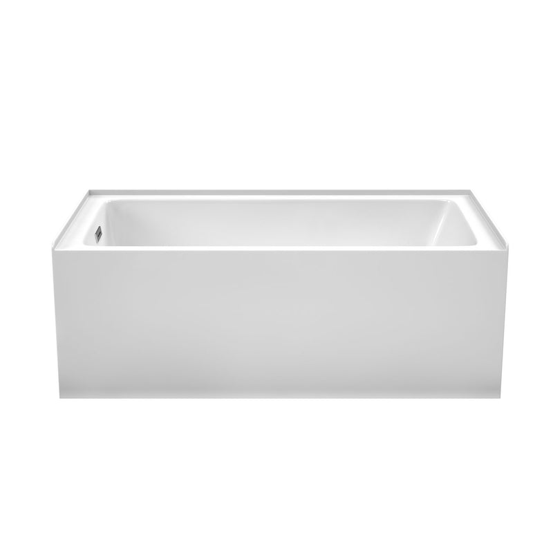 Wyndham Grayley Alcove 60" Bathtub Left Side Drain and Overflow Trim in Polished Chrome 60"Lx32"Wx22"H WCBTW16032L