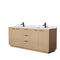 Wyndham Maroni 80" Double Bathroom Vanity In Light Straw White Carrara Marble Countertop Undermount Square Sinks Black Trims And No Mirror WCF282880DLBCMUNSMXX