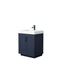 Wyndham Miranda 30" Single Bathroom Vanity In Dark Blue 4" Thick Matte White Solid Surface Countertop Integrated Sink Matte Black Trim WCF292930SBBK4INTMXX