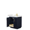 Wyndham Miranda 30" Single Bathroom Vanity In Dark Blue Light-Vein Carrara Cultured Marble Countertop Undermount Square Sink Brushed Gold Trim WCF292930SBLC2UNSMXX