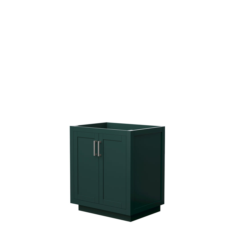 Wyndham Miranda 30" Single Bathroom Vanity In Green No Countertop No Sink Brushed Nickel Trim WCF292930SGECXSXXMXX