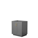 Wyndham Miranda 30" Single Bathroom Vanity In Dark Gray No Countertop No Sink Brushed Gold Trim WCF292930SGGCXSXXMXX