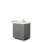 Wyndham Miranda 30" Single Bathroom Vanity In Dark Gray White Cultured Marble Countertop Undermount Square Sink Brushed Gold Trim WCF292930SGGWCUNSMXX