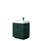 Wyndham Miranda 30" Single Bathroom Vanity In Green 4" Thick Matte White Solid Surface Countertop Integrated Sink Matte Black Trim WCF292930SGKK4INTMXX