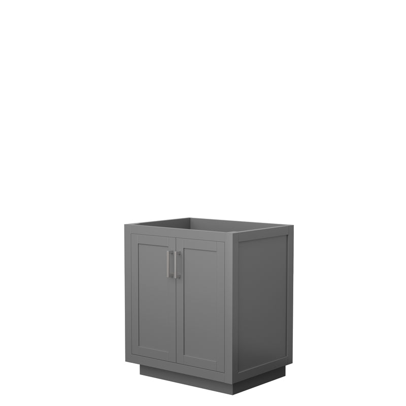 Wyndham Miranda 30" Single Bathroom Vanity In Dark Gray No Countertop No Sink Brushed Nickel Trim WCF292930SKGCXSXXMXX