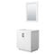 Wyndham Miranda 30" Single Bathroom Vanity In White No Countertop No Sink Matte Black Trim 24" Mirror WCF292930SWBCXSXXM24