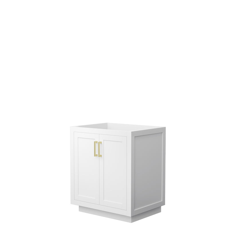 Wyndham Miranda 30" Single Bathroom Vanity In White No Countertop No Sink Brushed Gold Trim WCF292930SWGCXSXXMXX