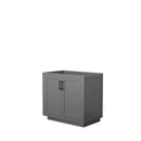 Wyndham Miranda 36" Single Bathroom Vanity In Dark Gray No Countertop No Sink Black Trims And No Mirror WCF292936SGBCXSXXMXX