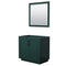 Wyndham Miranda 36" Single Bathroom Vanity In Green No Countertop No Sink Matte Black Trim 34" Mirror WCF292936SGKCXSXXM34