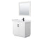 Wyndham Miranda 36" Single Bathroom Vanity In White White Cultured Marble Countertop Undermount Square Sink Black Trims And 34" Mirror WCF292936SWBWCUNSM34