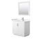 Wyndham Miranda 36" Single Bathroom Vanity In White Light-Vein Carrara Cultured Marble Countertop Undermount Square Sink Brushed Nickel Trims And 34" Mirror WCF292936SWHC2UNSM34