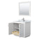 Wyndham Miranda 36" Single Bathroom Vanity In White White Carrara Marble Countertop Undermount Square Sink Brushed Nickel Trims and 34" Mirror WCF292936SWHCMUNSM34