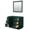 Wyndham Miranda 42" Single Bathroom Vanity In Green No Countertop No Sink Brushed Gold Trim 34" Mirror WCF292942SGDCXSXXM34