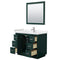 Wyndham Miranda 42" Single Bathroom Vanity In Green Light-Vein Carrara Cultured Marble Countertop Undermount Square Sink Brushed Nickel Trim 34" Mirror WCF292942SGEC2UNSM34