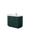 Wyndham Miranda 42" Single Bathroom Vanity In Green Light-Vein Carrara Cultured Marble Countertop Undermount Square Sink Brushed Nickel Trim WCF292942SGEC2UNSMXX