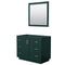 Wyndham Miranda 42" Single Bathroom Vanity In Green No Countertop No Sink Brushed Nickel Trim 34" Mirror WCF292942SGECXSXXM34