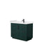 Wyndham Miranda 42" Single Bathroom Vanity In Green Light-Vein Carrara Cultured Marble Countertop Undermount Square Sink Matte Black Trim WCF292942SGKC2UNSMXX