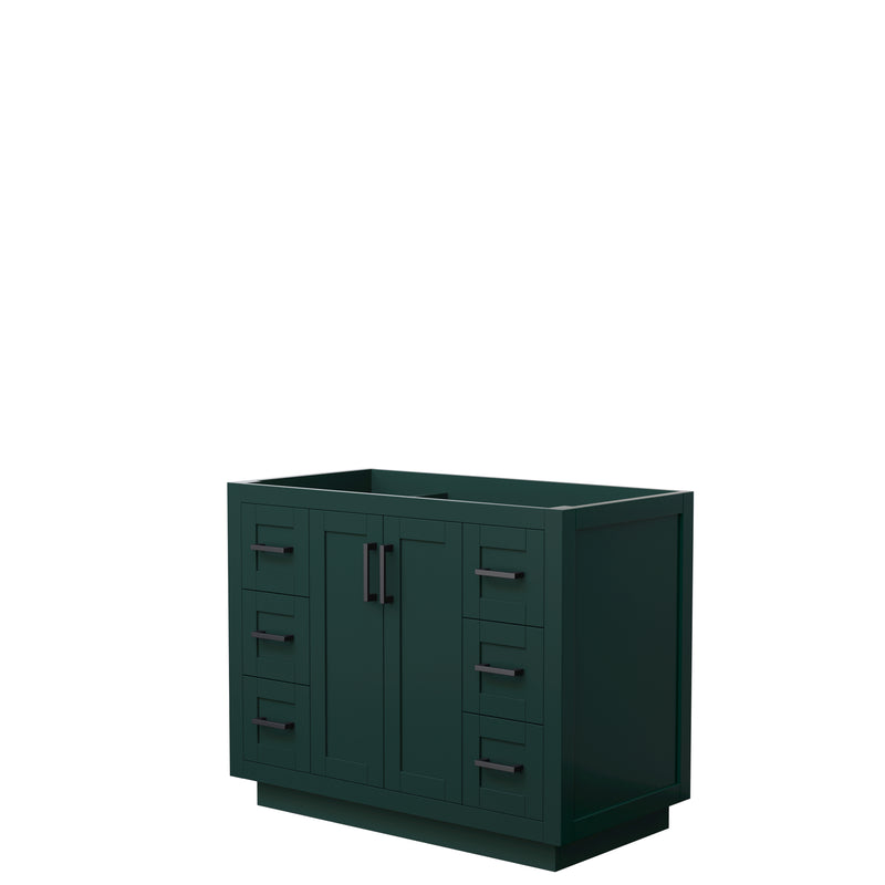 Wyndham Miranda 42" Single Bathroom Vanity In Green No Countertop No Sink Matte Black Trim WCF292942SGKCXSXXMXX