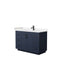 Wyndham Miranda 48" Single Bathroom Vanity In Dark Blue Light-Vein Carrara Cultured Marble Countertop Undermount Square Sink Black Trims And No Mirror WCF292948SBBC2UNSMXX