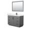 Wyndham Miranda 48" Single Bathroom Vanity In Dark Gray Light-Vein Carrara Cultured Marble Countertop Undermount Square Sink Black Trims And 46" Mirror WCF292948SGBC2UNSM46