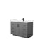 Wyndham Miranda 48" Single Bathroom Vanity In Dark Gray Light-Vein Carrara Cultured Marble Countertop Undermount Square Sink Black Trims And No Mirror WCF292948SGBC2UNSMXX