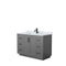 Wyndham Miranda 48" Single Bathroom Vanity In Dark Gray White Carrara Marble Countertop Undermount Square Sink Black Trims And No Mirror WCF292948SGBCMUNSMXX