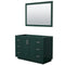 Wyndham Miranda 48" Single Bathroom Vanity In Green No Countertop No Sink Brushed Nickel Trim 46" Mirror WCF292948SGECXSXXM46