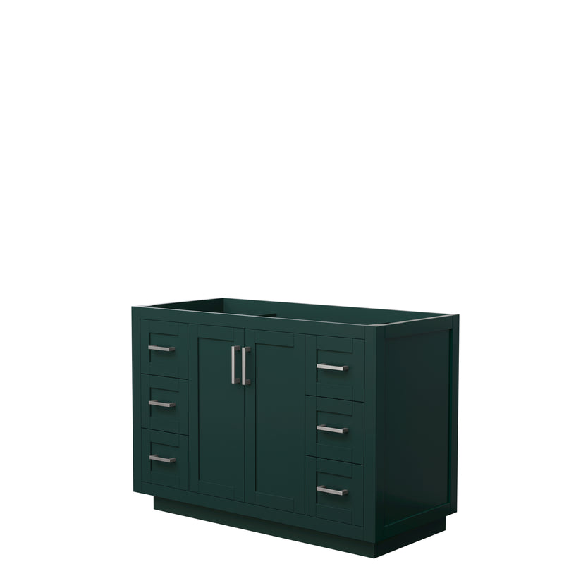 Wyndham Miranda 48" Single Bathroom Vanity In Green No Countertop No Sink Brushed Nickel Trim WCF292948SGECXSXXMXX