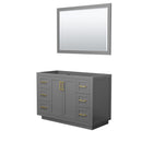 Wyndham Miranda 48" Single Bathroom Vanity In Dark Gray No Countertop No Sink Brushed Gold Trims And 46" Mirror WCF292948SGGCXSXXM46