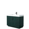 Wyndham Miranda 48" Single Bathroom Vanity In Green 4" Thick Matte White Solid Surface Countertop Integrated Sink Matte Black Trim WCF292948SGKK4INTMXX