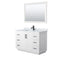 Wyndham Miranda 48" Single Bathroom Vanity In White White Carrara Marble Countertop Undermount Square Sink Black Trims And 46" Mirror WCF292948SWBCMUNSM46