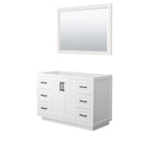 Wyndham Miranda 48" Single Bathroom Vanity In White No Countertop No Sink Black Trims And 46" Mirror WCF292948SWBCXSXXM46