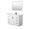 Wyndham Miranda 48" Single Bathroom Vanity In White White Cultured Marble Countertop Undermount Square Sink Black Trims And 46" Mirror WCF292948SWBWCUNSM46