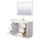 Wyndham Miranda 48" Single Bathroom Vanity In White Light-Vein Carrara Cultured Marble Countertop Undermount Square Sink Brushed Gold Trims and 46" Mirror WCF292948SWGC2UNSM46