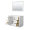 Wyndham Miranda 48" Single Bathroom Vanity In White No Countertop No Sink Brushed Gold Trims and 46" Mirror WCF292948SWGCXSXXM46