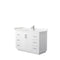 Wyndham Miranda 48" Single Bathroom Vanity In White Light-Vein Carrara Cultured Marble Countertop Undermount Square Sink Brushed Nickel Trims And No Mirror WCF292948SWHC2UNSMXX